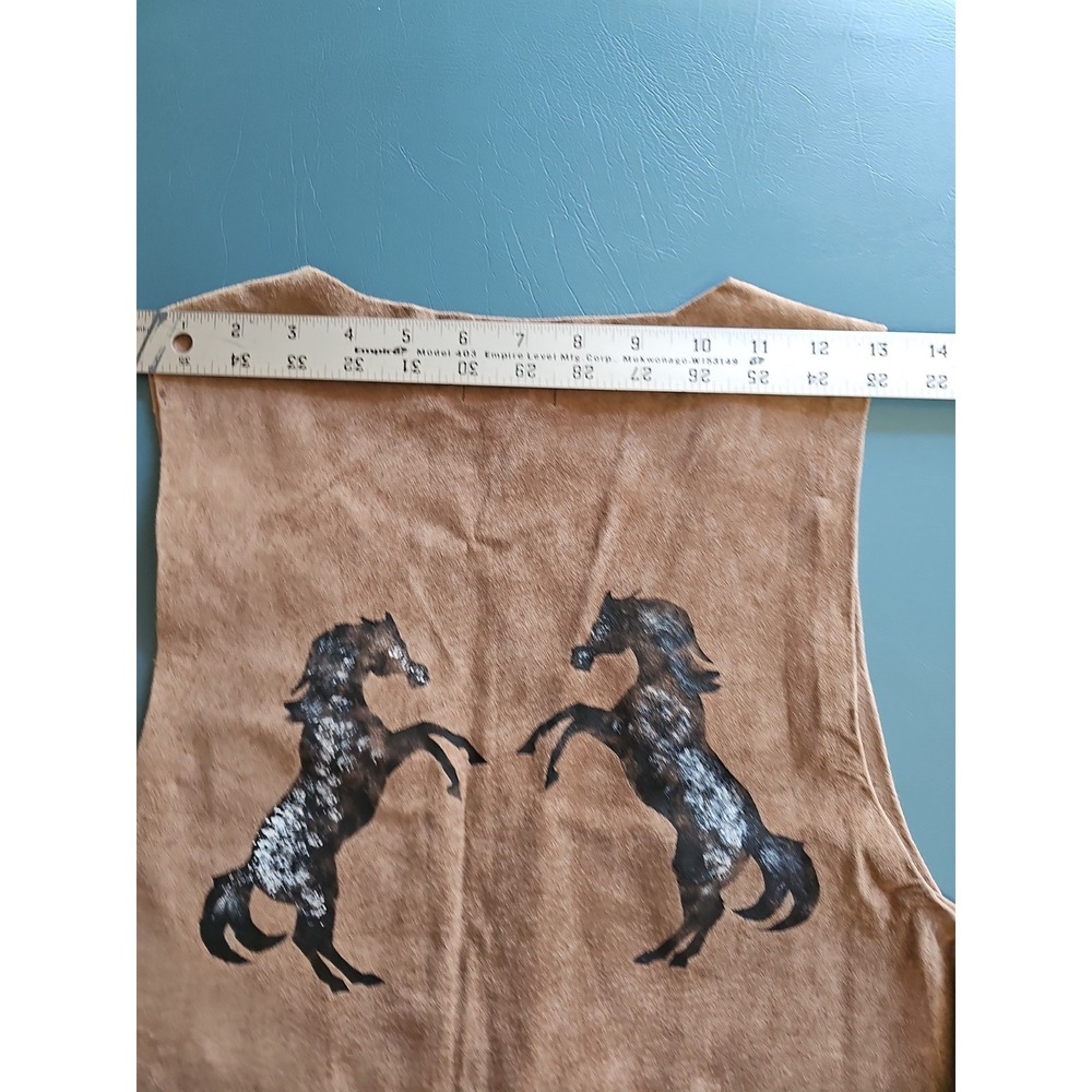 Thistle Hills Handmade Montana Leather Vest Hand Painted Horse Western USA Men S - Picture 15 of 16